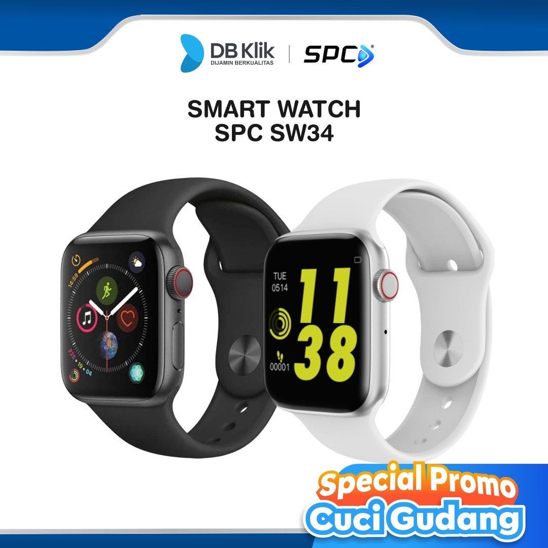 Smart Watch SPC SW34 Jam Tangan Pintar Smartwatch Garansi Resmi Hitam