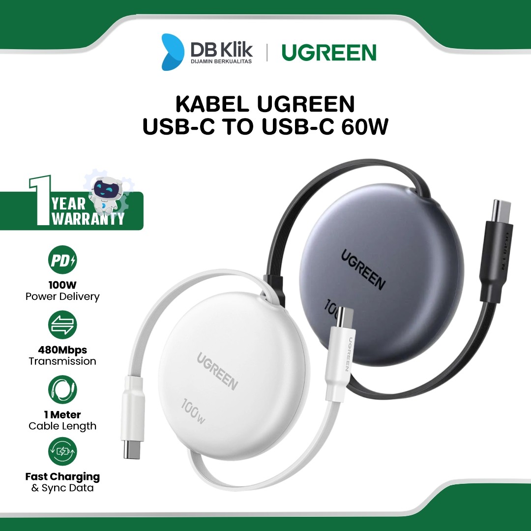 Kabel UGreen Retractable USB-C To USB-C 100W 1M