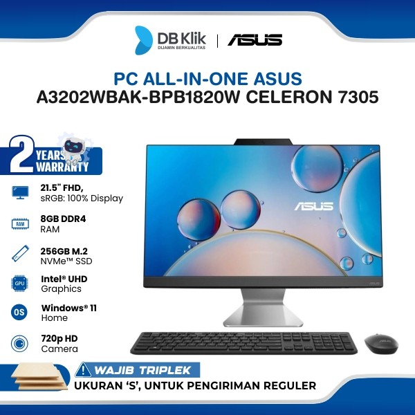 PC AIO ASUS A3202WBAK-BPB1820W Celeron 7305 8GB/256GB WIN11 21,5" - Black