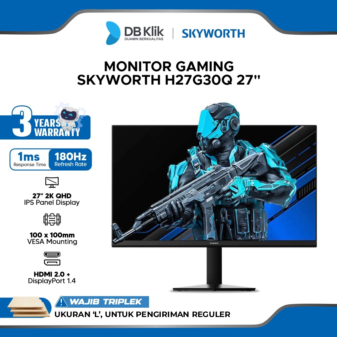 Monitor Gaming Skyworth H27G30Q 27" IPS 2K QHD 180Hz 1ms HDMI DP
