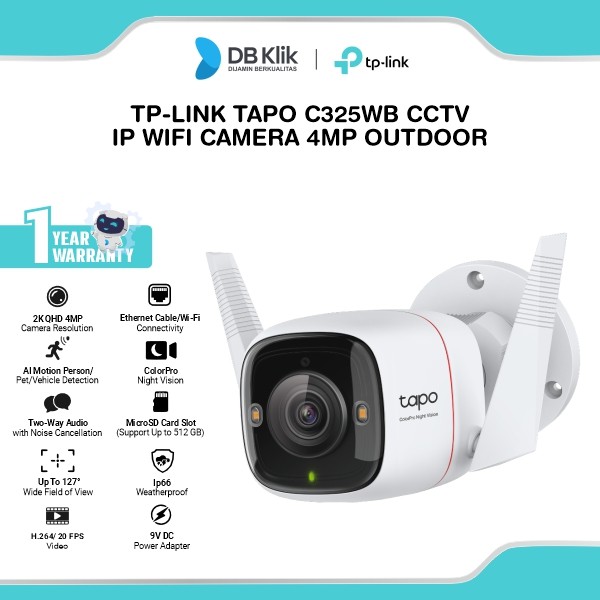 TP-Link Tapo C325WB CCTV IP WIFI Camera 2K QHD 4MP Outdoor