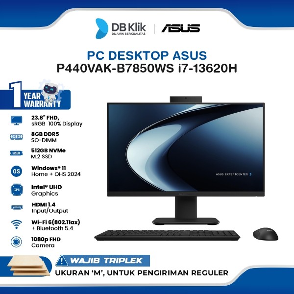 ASUS P440VAT-B7850WS PC AIO INTEL Core i7-13620H 8GB DDR5/512GB M.2 NVMe INTEL UHD Windows 11 Home + Microsoft Office Home Student 2024 23.8" FHD Touchscreen
