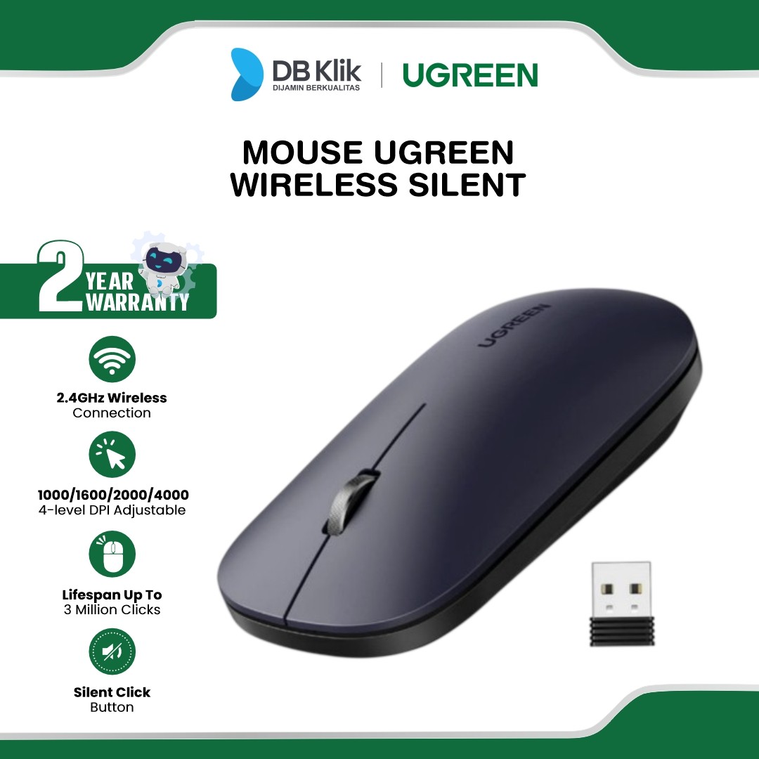 Mouse UGreen Wireless 4000DPI Silent Click (90372)