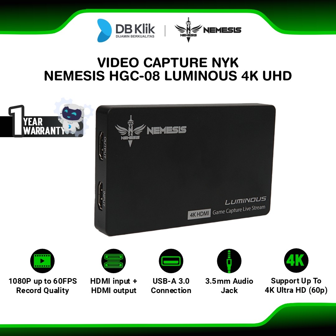 Video Capture NYK Nemesis HGC-08 Luminous 4K UHD (NG-ACC HC)