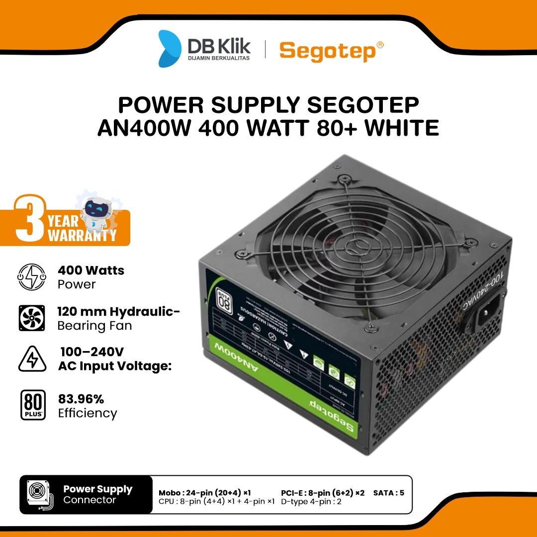 Power Supply SEGOTEP AN400W 400 Watt 80+ White