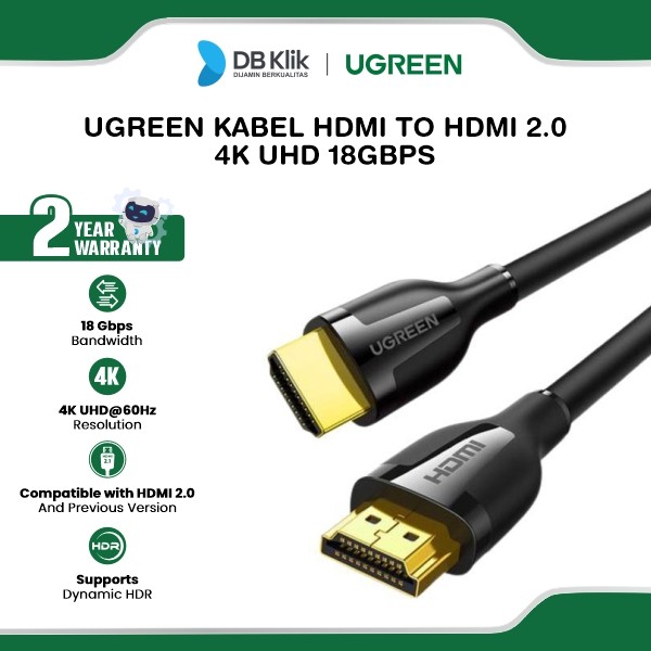 UGreen Kabel HDMI to HDMI 2.0 4K UHD 18Gbps 1M (35172) / 2M (35174) / 3M (35175) / 5M (35176)