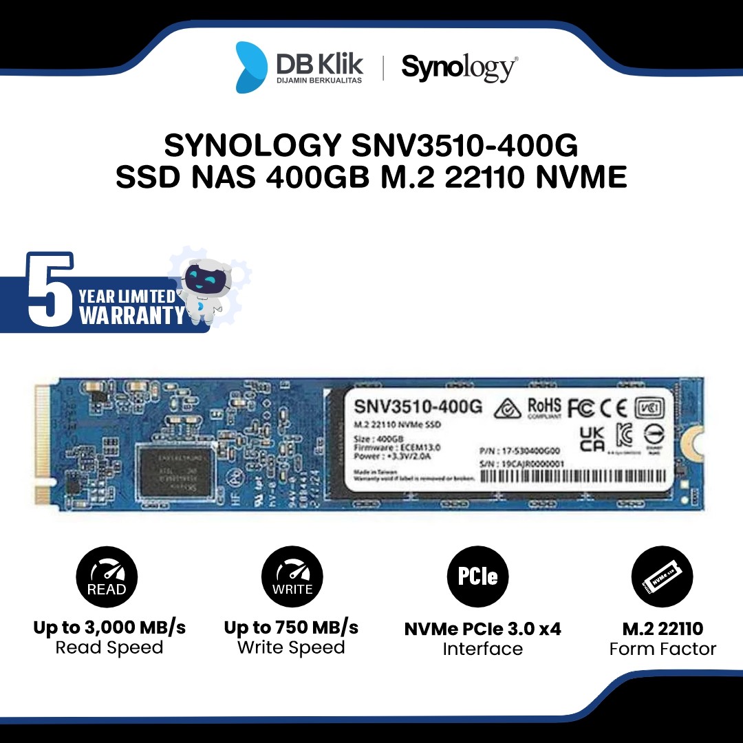 Synology SNV3510-400G SSD NAS 400GB M.2 22110 NVMe