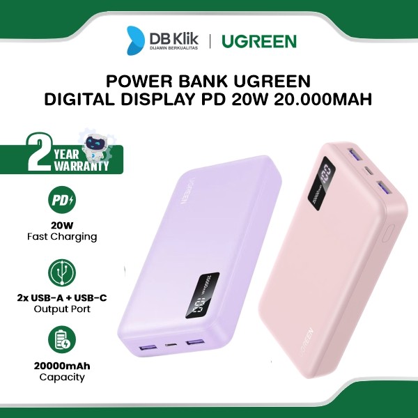 Power Bank UGreen Digital Display PD 20W 20.000mAh