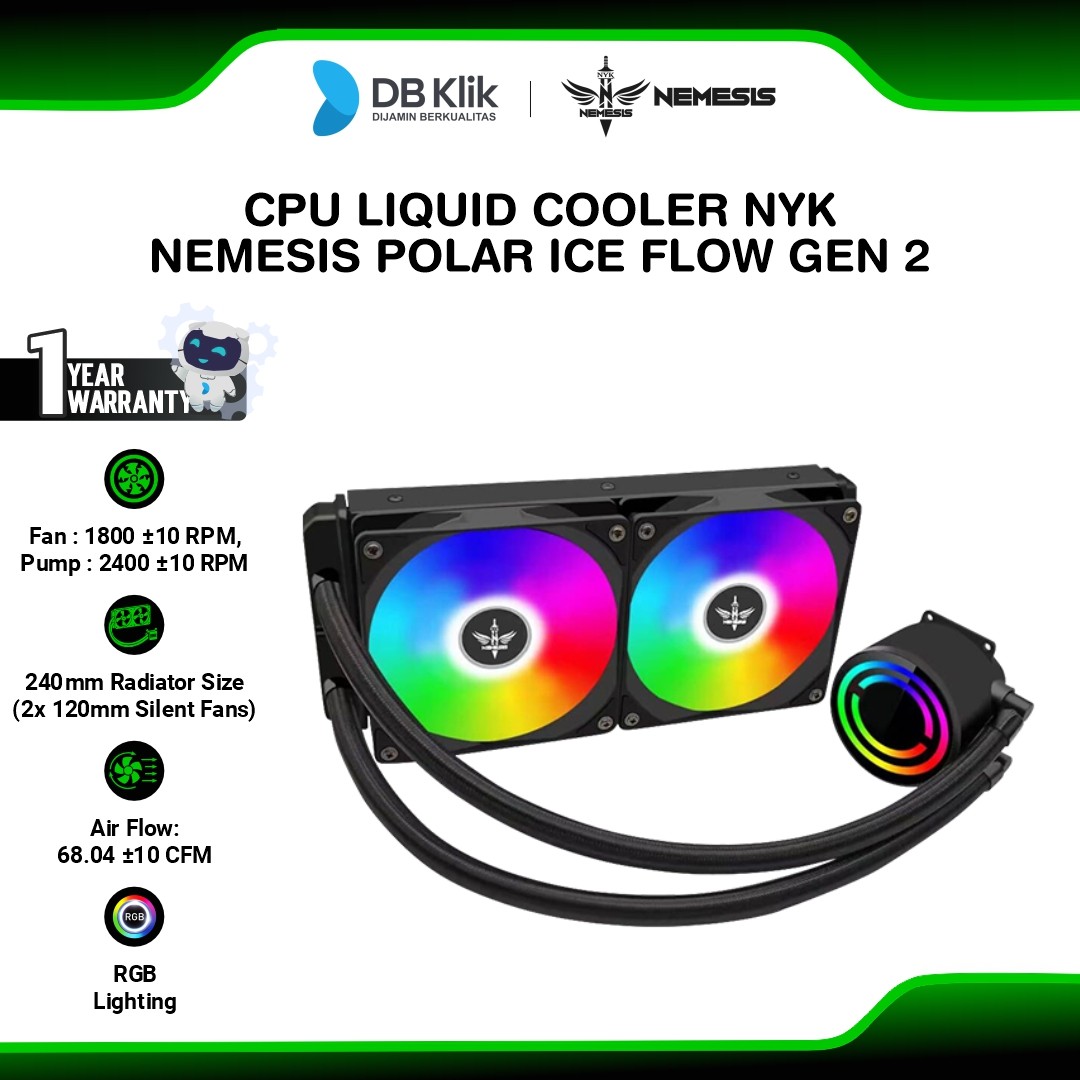 CPU Liquid Cooler NYK Nemesis POLAR ICE FLOW GEN 2 240mm RGB
