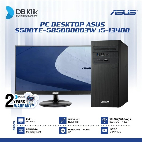Jual Pc Desktop Asus S500TE585000003W i513400 8G Ssd 512G W11 NoOhs