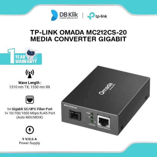 TP-LINK Omada MC212CS-20 Media Converter Gigabit