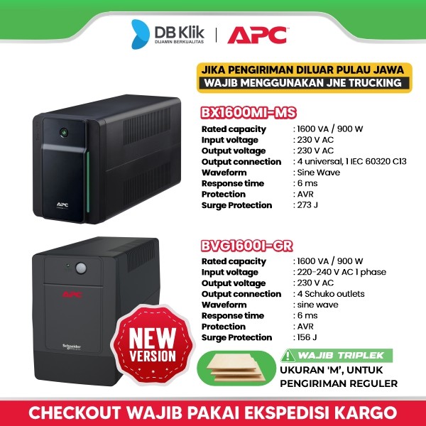 APC BX1600MI-MS/BVG1600I-GR Easy UPS 1600VA 900W