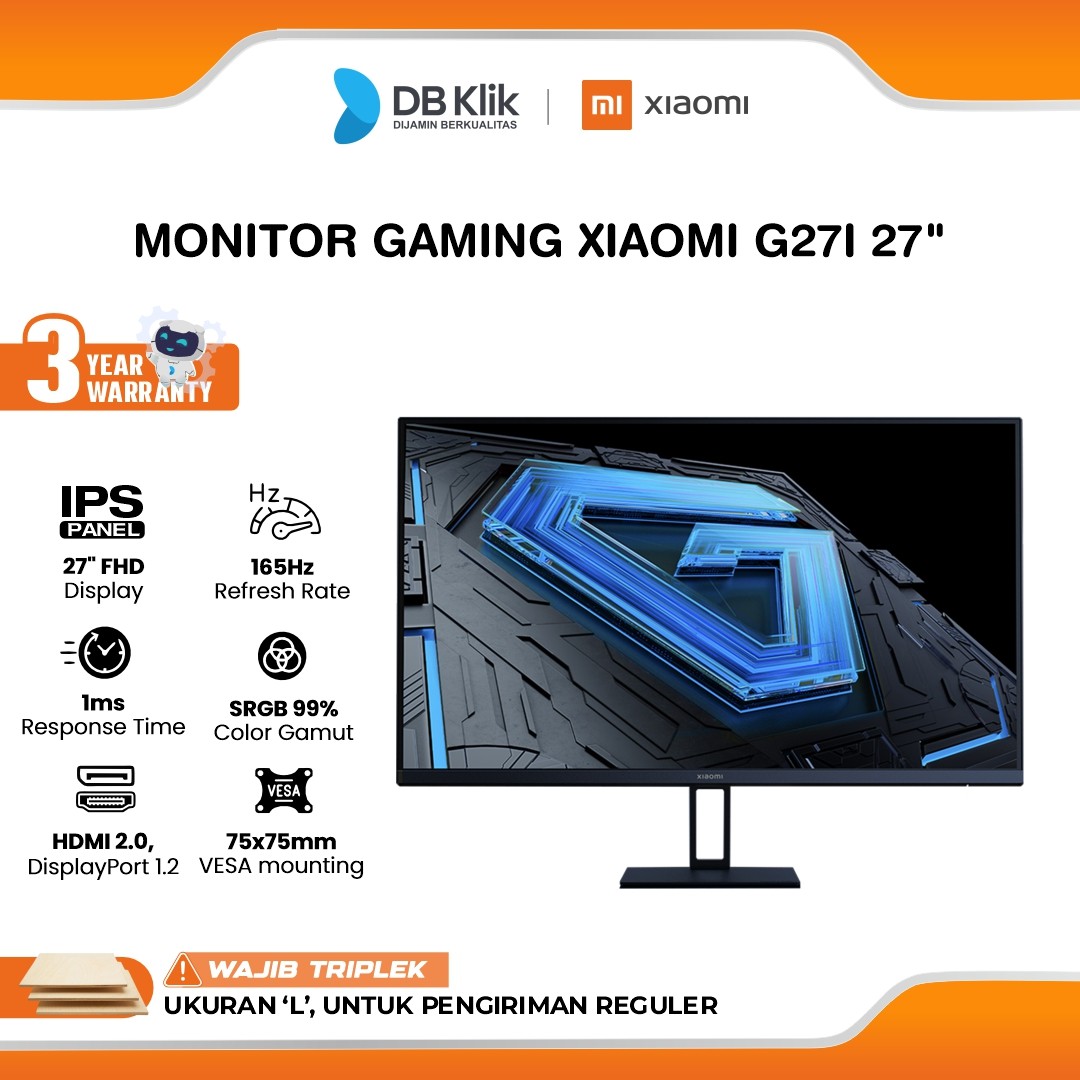 Monitor Gaming XIAOMI G27i 165Hz / G27i 2026 200Hz 27" FHD IPS 1ms AMD FreeSync HDMI DP