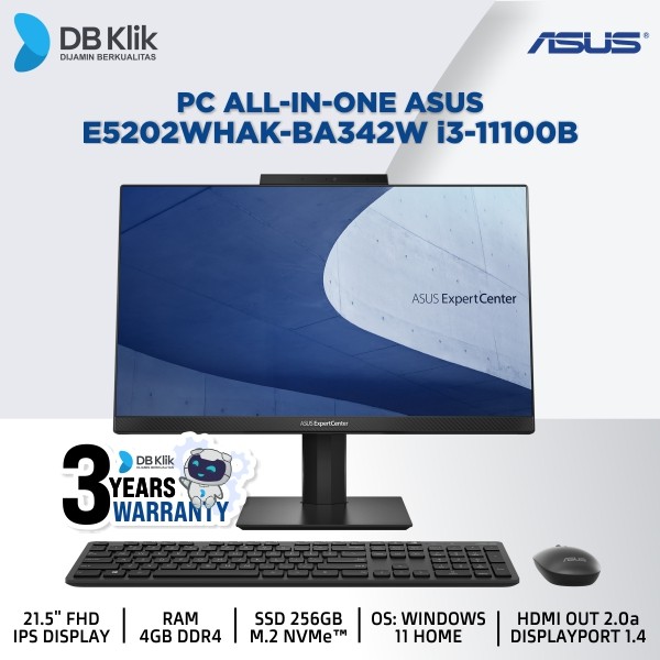 PC AIO ASUS E5202WHAK-BA342W i3-11100B 4GB SSD 256GB NoDVD WIN11 21.5"