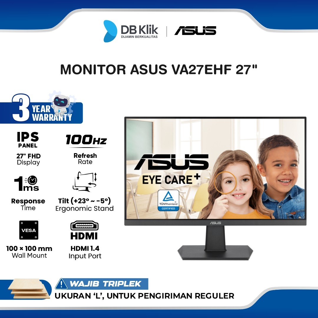 Monitor ASUS VA27EHF 27" FHD IPS 100Hz 1ms Adaptive Sync HDMI