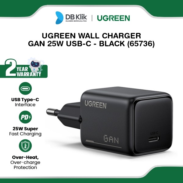 UGreen Wall Charger GaN 25W USB-C - Black (65736)