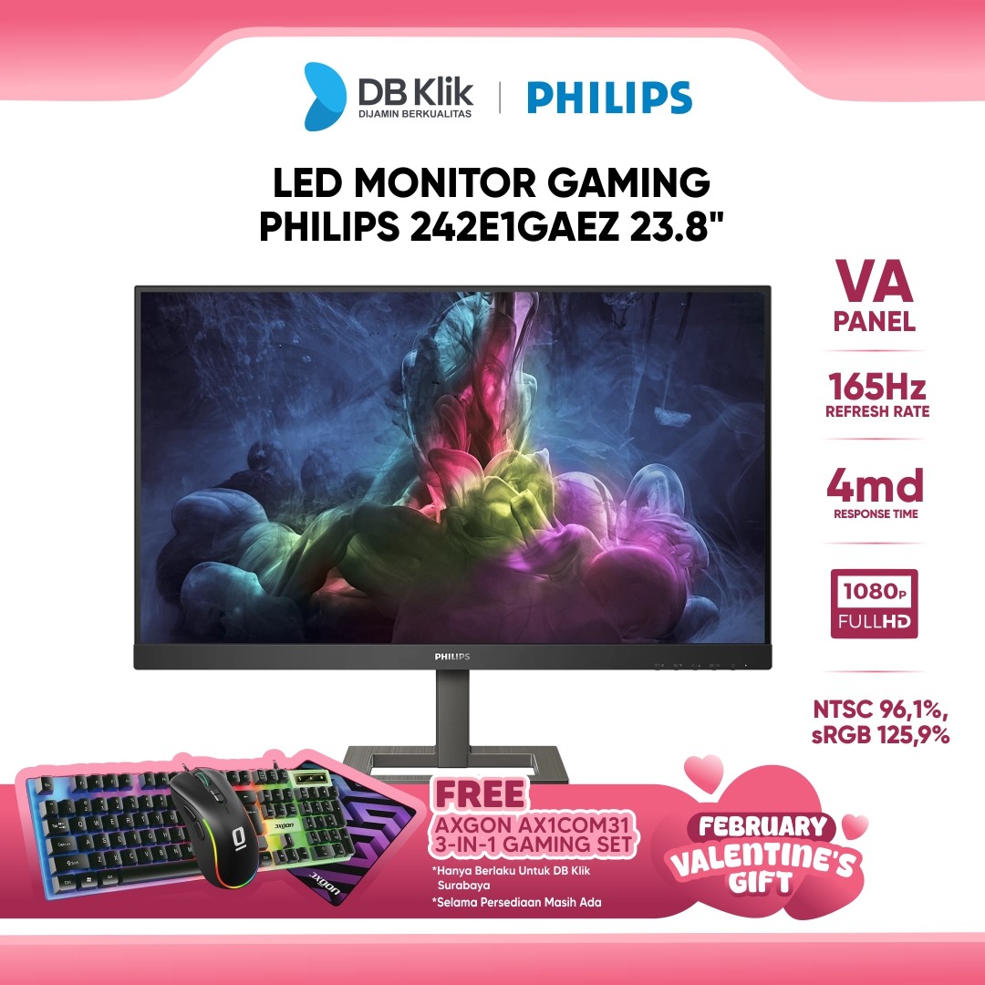 LED Monitor Gaming PHILIPS 242E1GAEZ 23.8" 165Hz Full HD HDMI DP