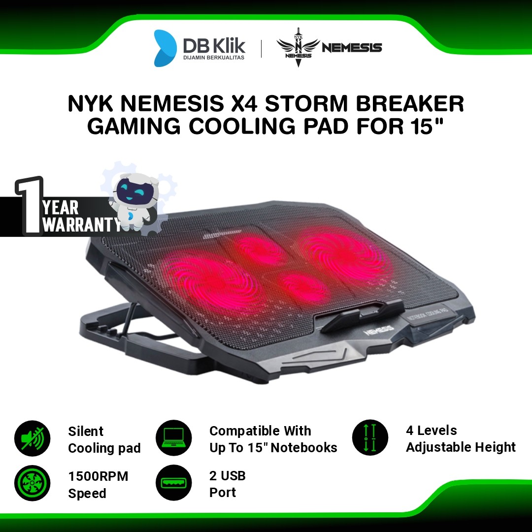 NYK Nemesis X4 Storm Breaker Gaming Cooling Pad for 15"