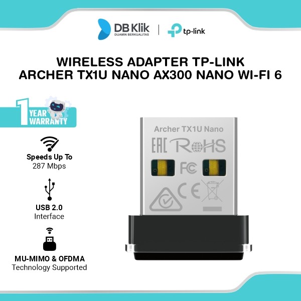 Wireless Adapter TP-Link Archer TX1U Nano AX300 Nano Wi-Fi 6
