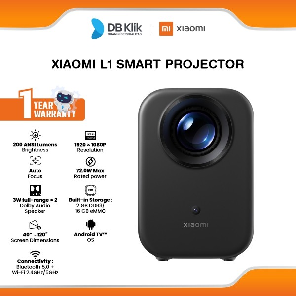 XIAOMI L1 Smart Projector FHD 200 Lumens Built-In Speaker HDMI