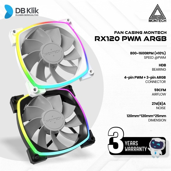 Jual Fan Casing Montech RX120 Pwm Argb - Montech RX 120 Pwm Fan ...