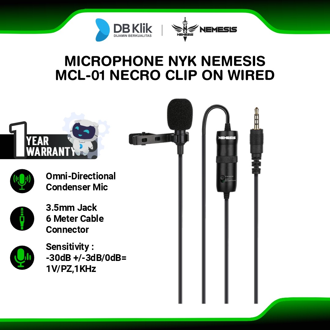 Microphone NYK Nemesis MCL-01 Necro Clip On Wired (NG-ACC MP)
