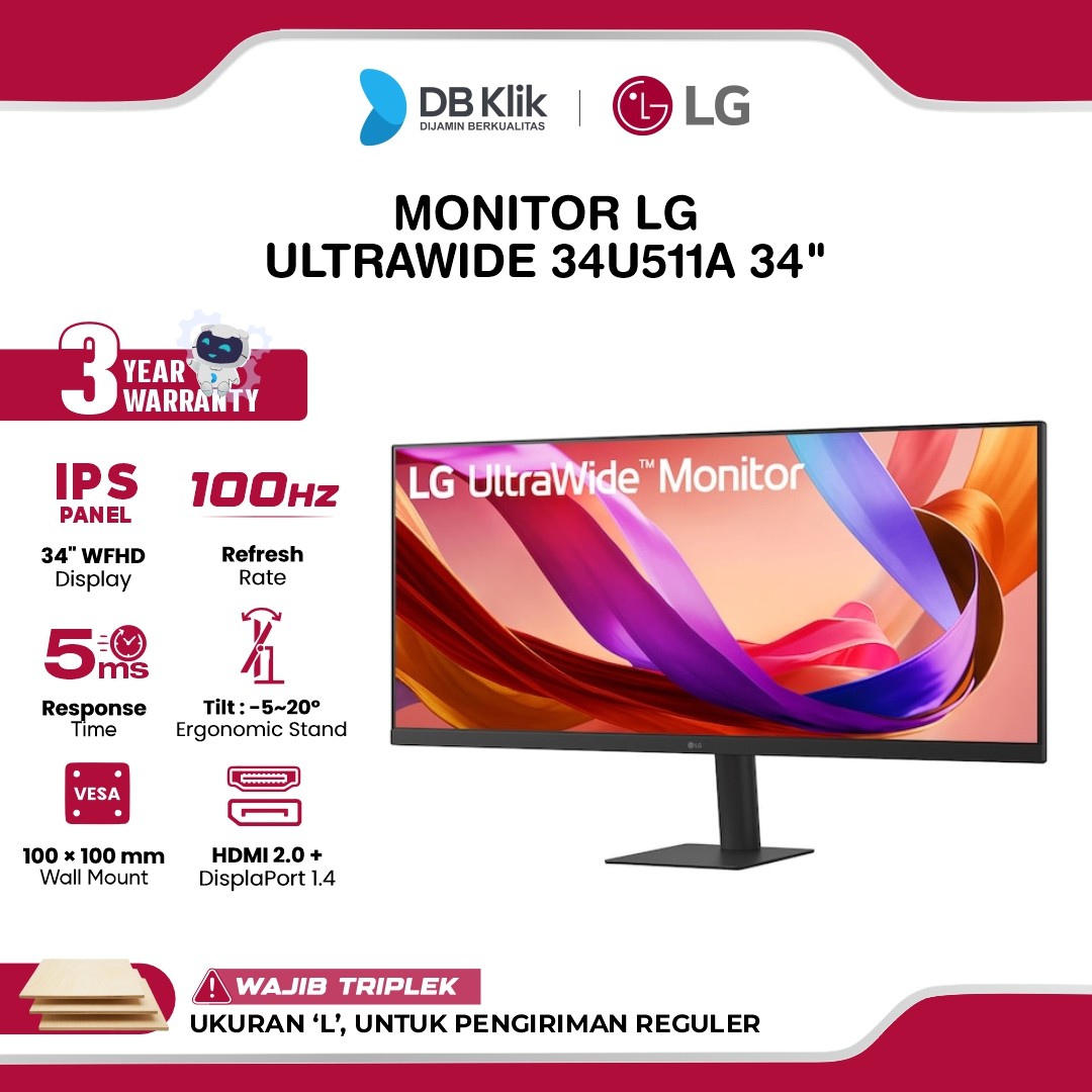 Monitor LG UltraWide 34U511A 34" WFHD IPS 100Hz 5ms HDR400 HDMI DP