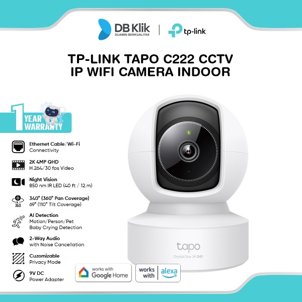 TP-Link Tapo C222 CCTV IP WIFI Camera 2K QHD 4MP Indoor