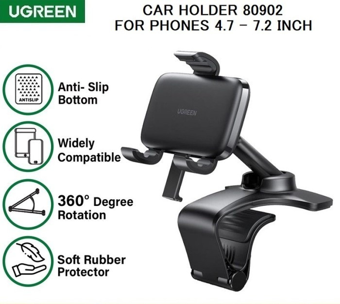 Jual Car Holder Phone UGreen Max 7,2" Clip Stand HP Mobil Jepit