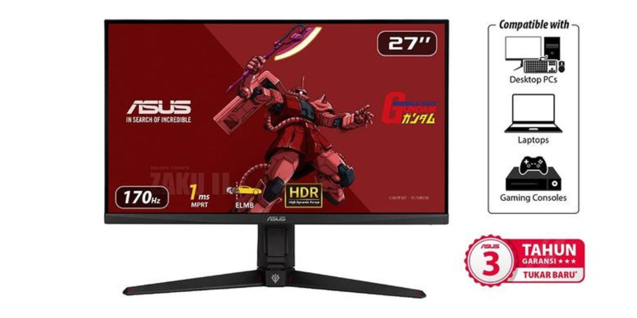 Review ASUS TUF VG27AQGL1A Zaku II: Estetika Zeon dengan Performa WQHD 170Hz yang Gahar!
