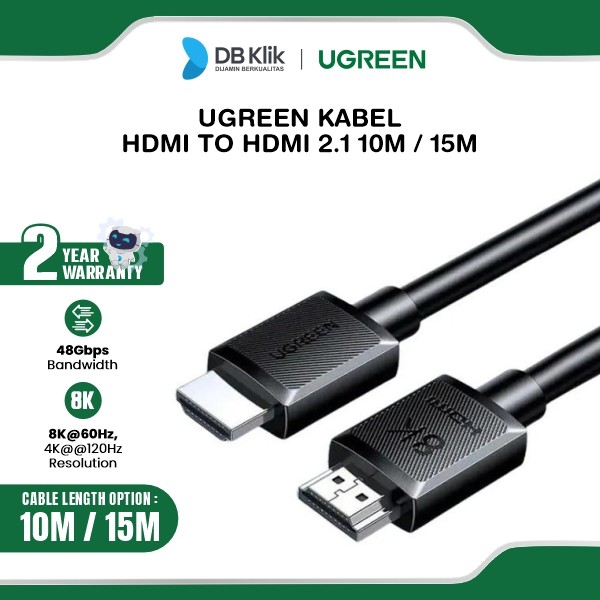 UGreen Kabel HDMI to HDMI 2.1 8K 60Hz 48Gbps 10M (45436) / 15M (45437)
