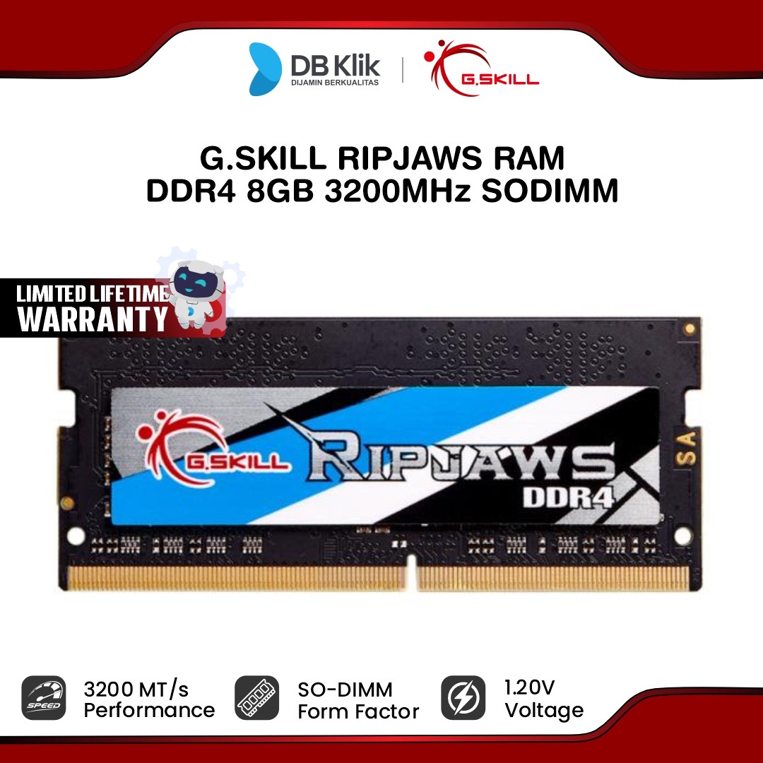 G.SKill Ripjaws Memory RAM DDR4 8GB 3200MHz SODIMM