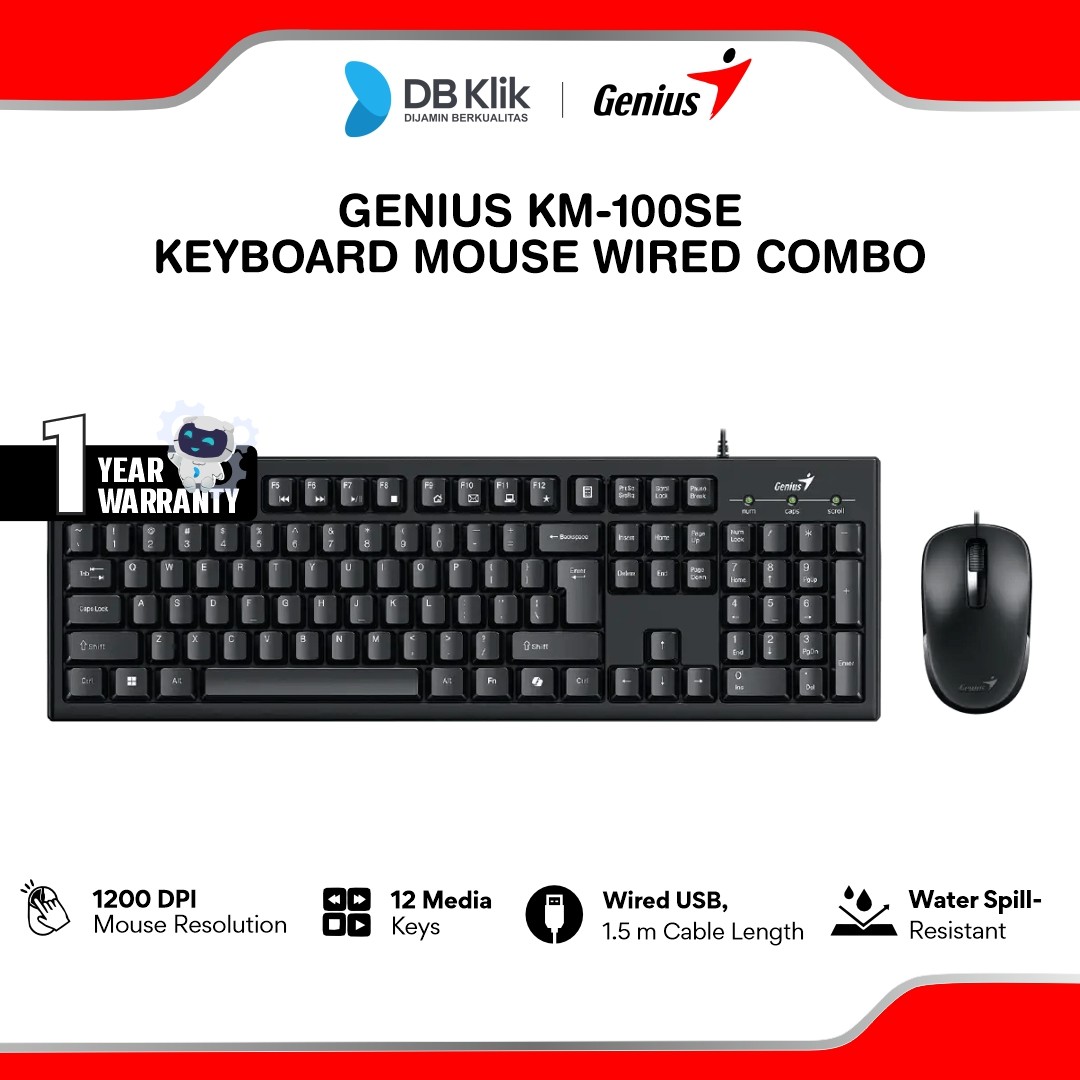Genius KM-100SE Keyboard Mouse Wired Combo