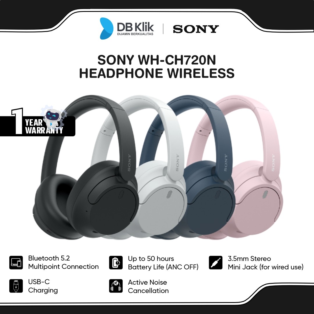 SONY WH-CH720N Headphone Wireless Noise Cancelling - Headset WH-CH720N