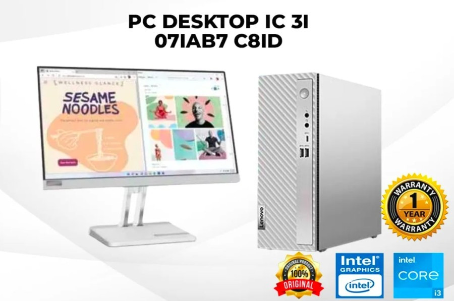 PC Desktop LENOVO IC3 07IAB7-C8ID i3-12100 8/512GB DOS