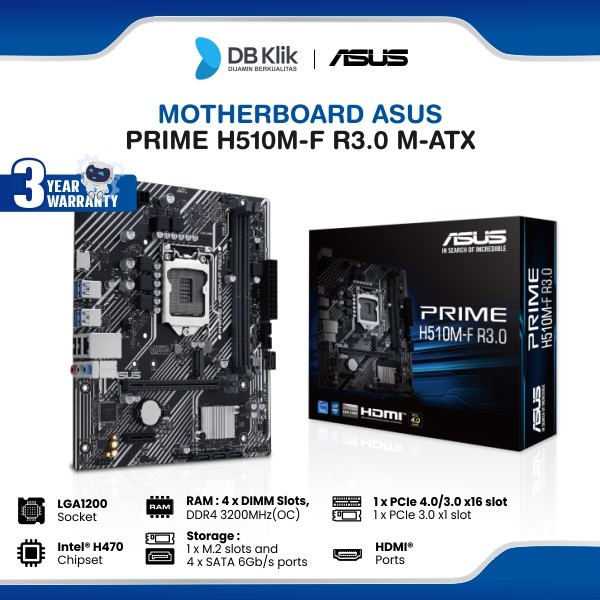 Motherboard ASUS Prime H510M-F R3.0 LGA1200 DDR4
