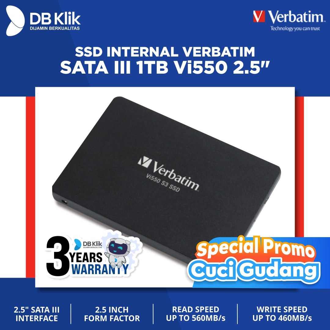 SSD Internal VERBATIM SATA III 1TB Vi550 S3 2.5" - VERBATIM SSD 1TB