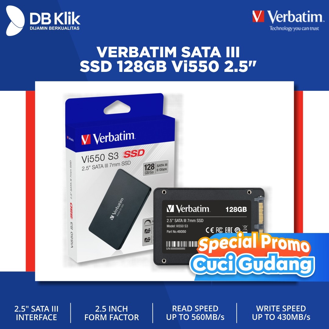 VERBATIM SATA III SSD 128GB Vi550 S3 2.5"