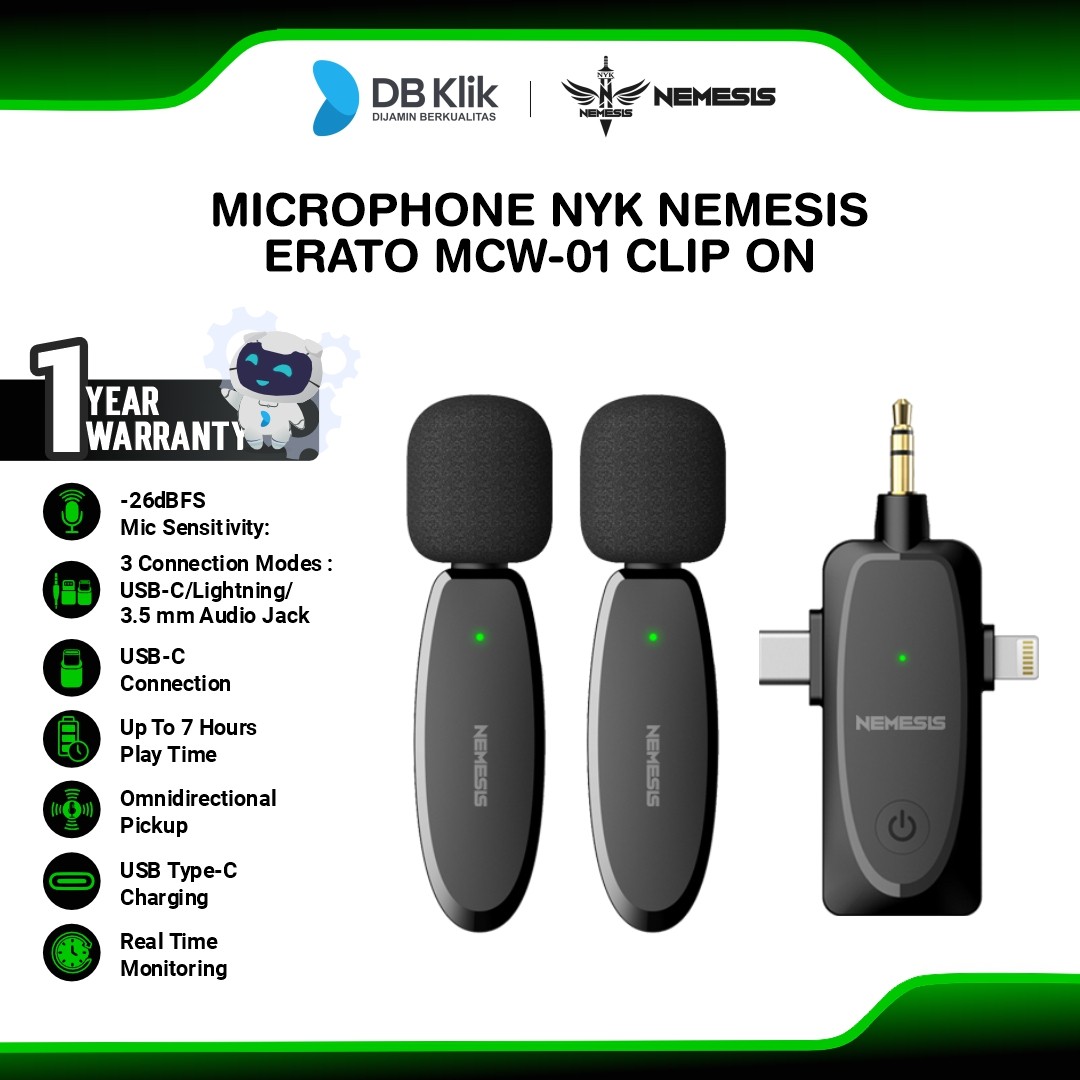 Microphone NYK Nemesis ERATO MCW-01  Clip On Three Mode connection