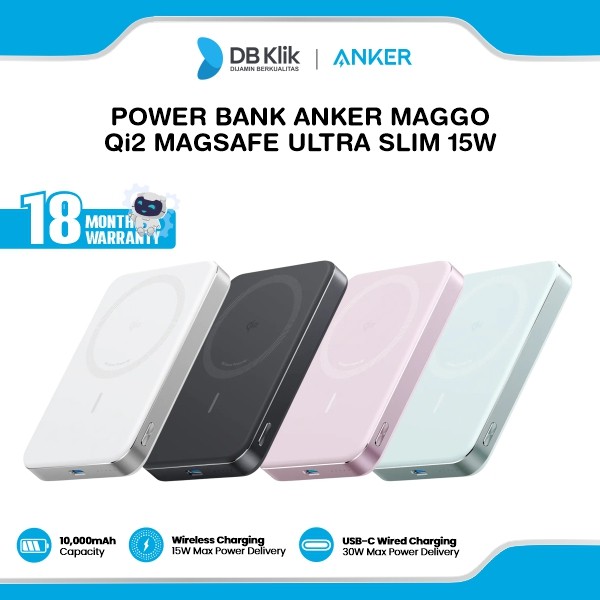 Power Bank Anker MagGo Qi2 Magsafe Ultra Slim 15W