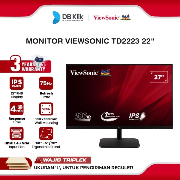 Monitor VIEWSONIC VA2732-H 27" FHD IPS 100Hz 1ms HDMI VGA