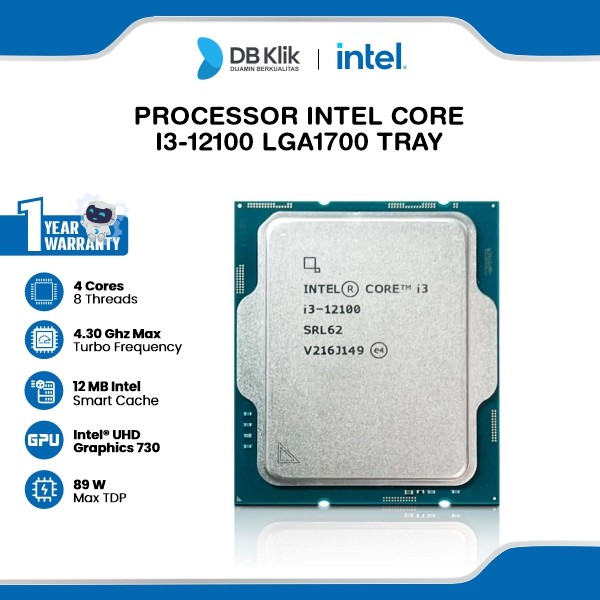 Processor INTEL Core i3-12100 LGA1700 Tray