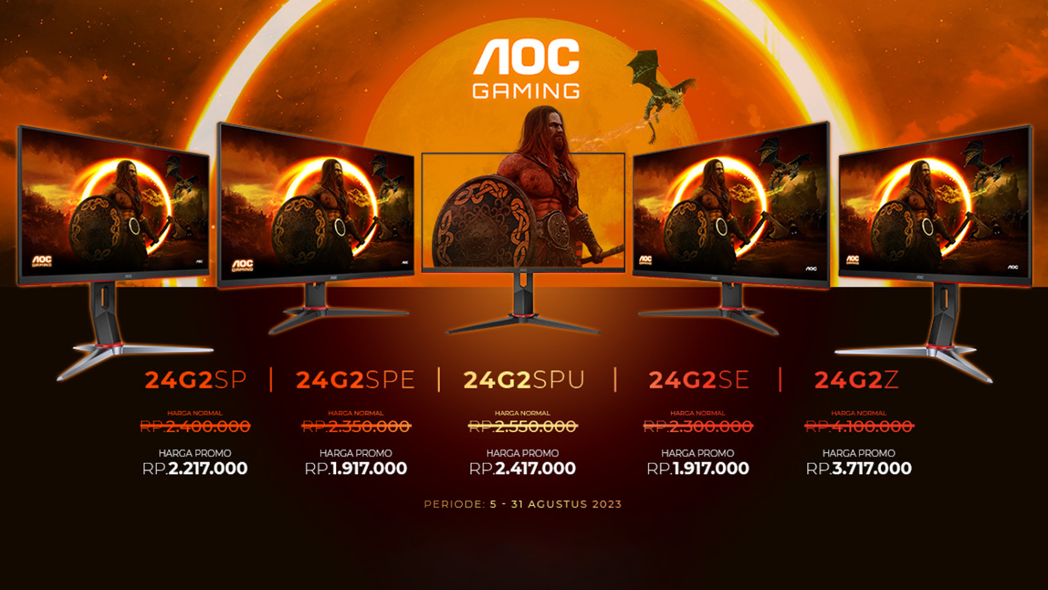 Banjir Diskon! Salah Satu Monitor Gaming IPS Terbaik AOC 24G2SPE Turun Harga