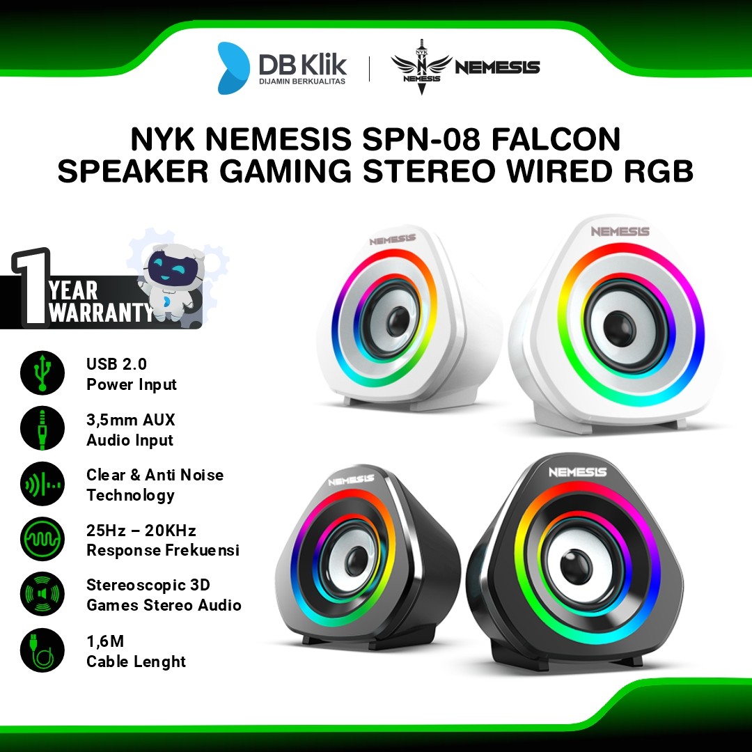 NYK Nemesis SPN-08 Falcon Speaker Gaming Stereo Wired RGB