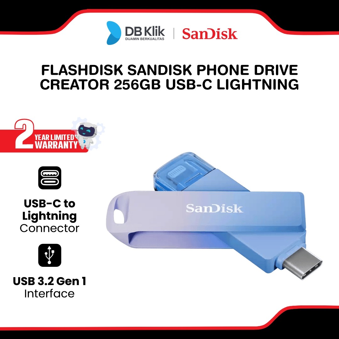 Flashdisk SanDisk Phone Drive Creator 256GB USB-C Lightning
