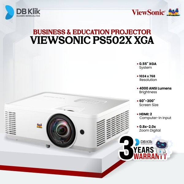 Projector Short Throw VIEWSONIC PS502X 4000 ANSI Lumens XGA