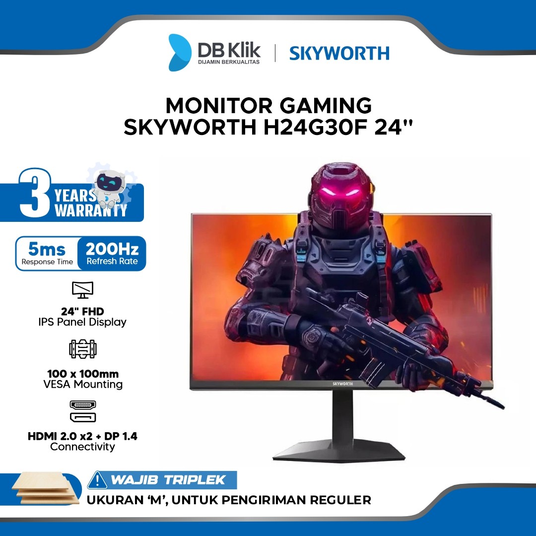 Monitor Gaming SKYWORTH H24G30F 24" IPS FHD 200Hz 5ms HDR10 HDMI DP