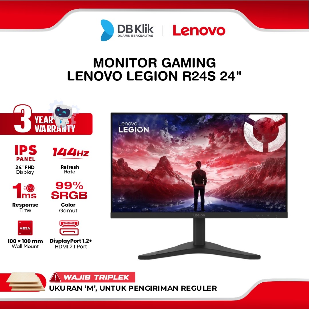 LENOVO LEGION R24s LED Monitor Gaming 24" IPS FHD 144Hz 1ms HDR10 HDMI DP