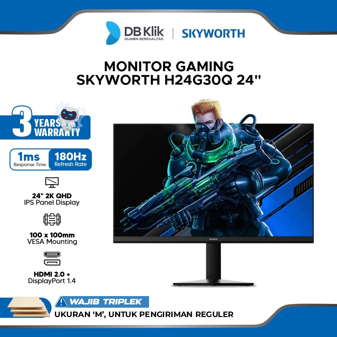 Monitor Gaming Skyworth H24G30Q 24" IPS 2K QHD 180Hz 1ms HDMI DP