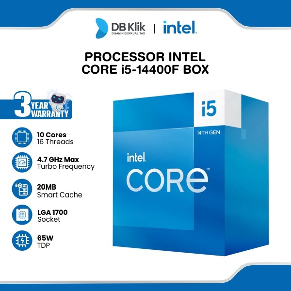 Processor Intel Core i5-14400F Box 4.70GHz LGA1700 - Intel i5 14400F